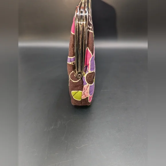 Vera Bradley Wallet Brown Floral Double Compartment Wallet - Picture 9 of 10